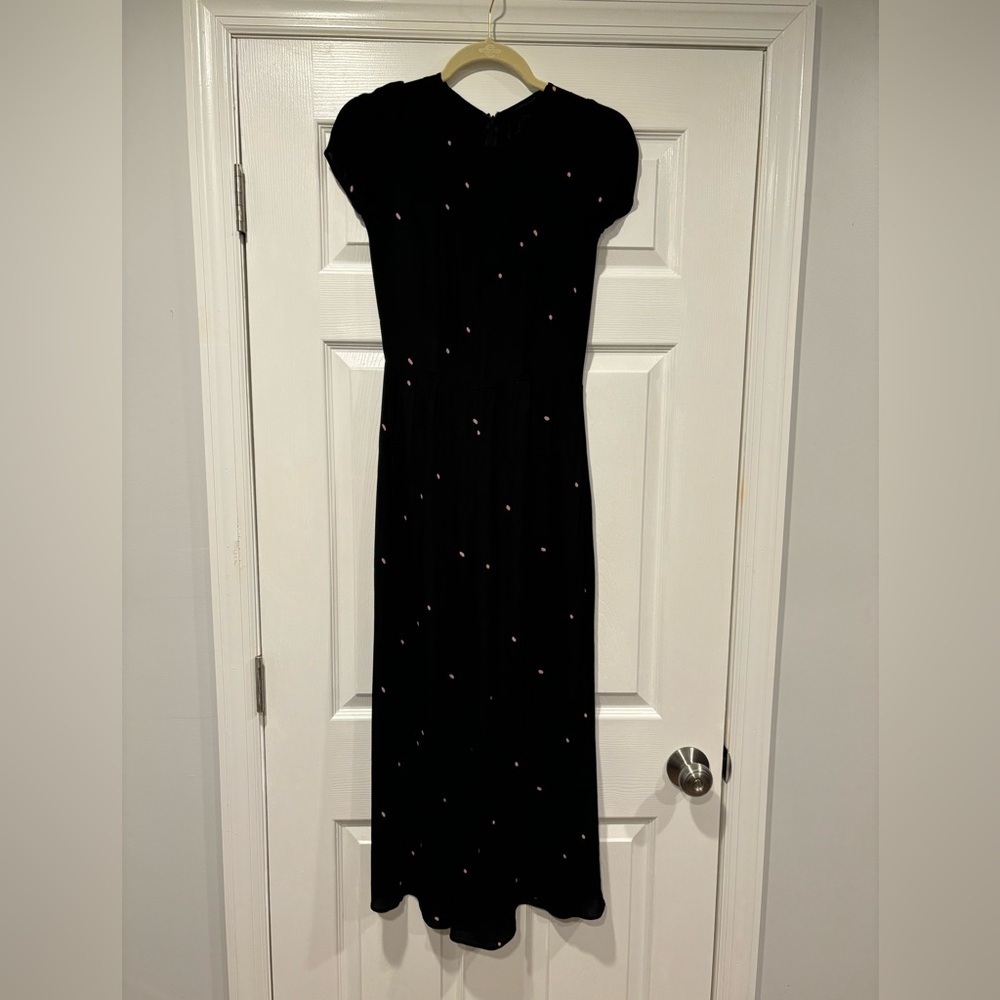 Reformation Short Puff Sleeve Polka Dot Maxi Midi Dress